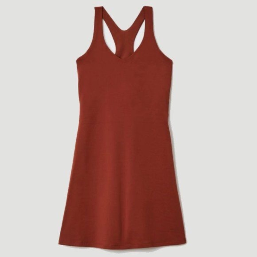 NWT Mahogany Lola V-Neck Dress | girlfriend collective